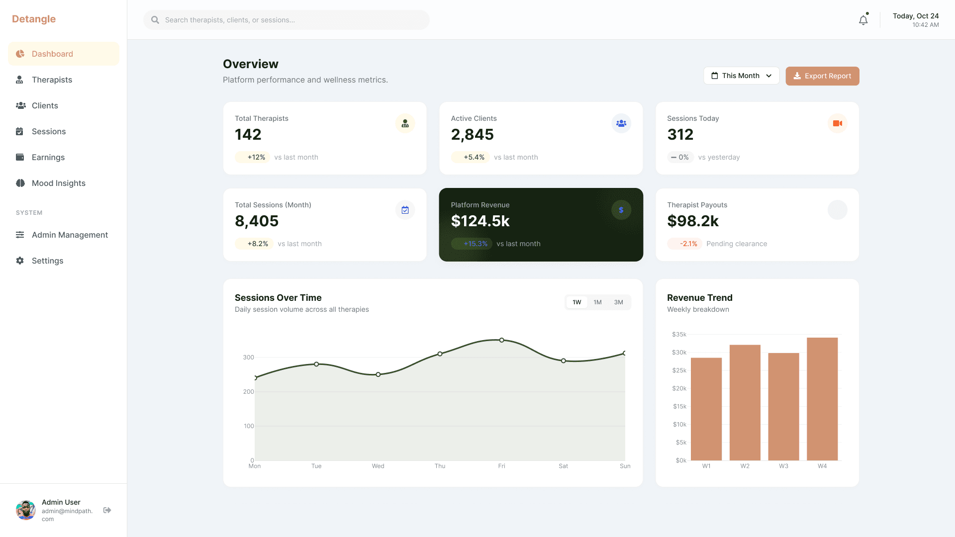 Detangle: online therapy booking mobile app